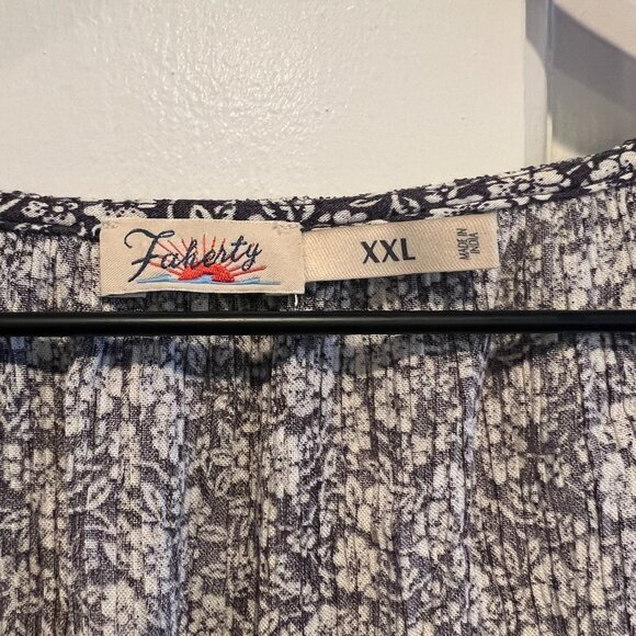 Faherty Blue Floral Top / XXL - Picture 2 of 5